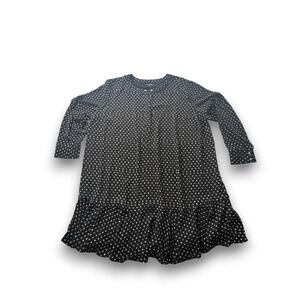 Rebel Wilson x Angels Black White Polka Dot Ruffle Hem Shift Dress Plus Size 2X